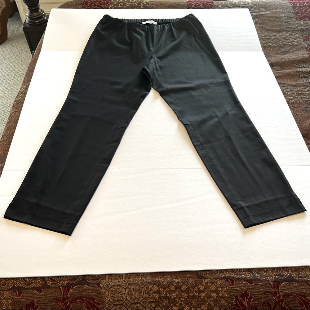 Via Masini 80 Firenze Womens Size 14 Black‎ Mid-Rise Straight Pant Stretch Waist